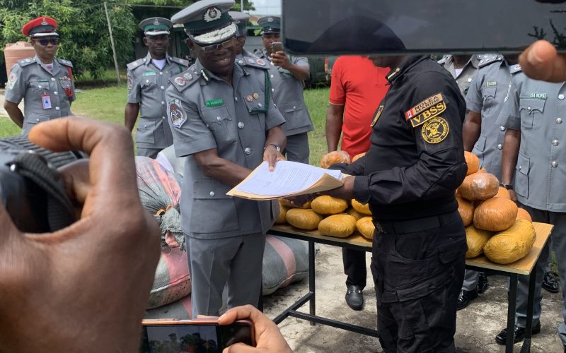 NCS  Western Marine Command Handover 17 Sacks Containing Cannabis Sativa Worth Over #96 million  And 505 Bags of Rice To NDLEA