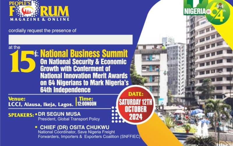National Business Summit on Economy and Security Rescheduled for October 12